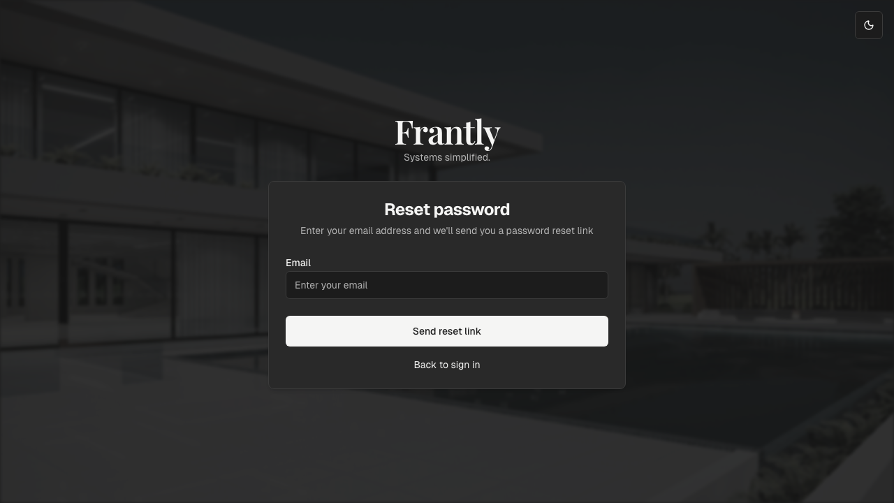 Forgot password page with email input field