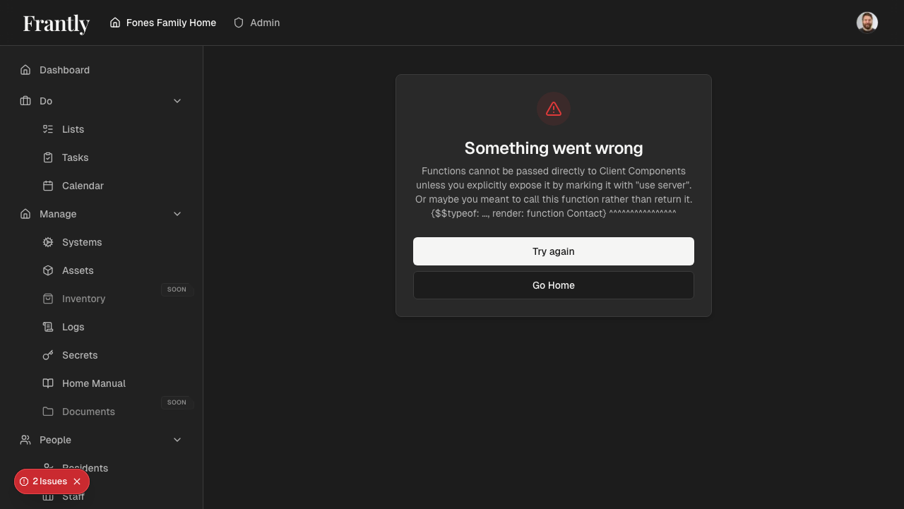Contacts page showing emergency contacts highlighted