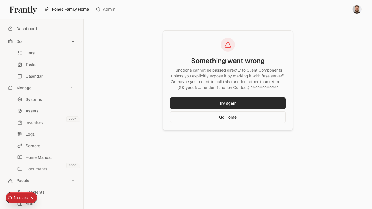 Contacts page showing emergency contacts highlighted
