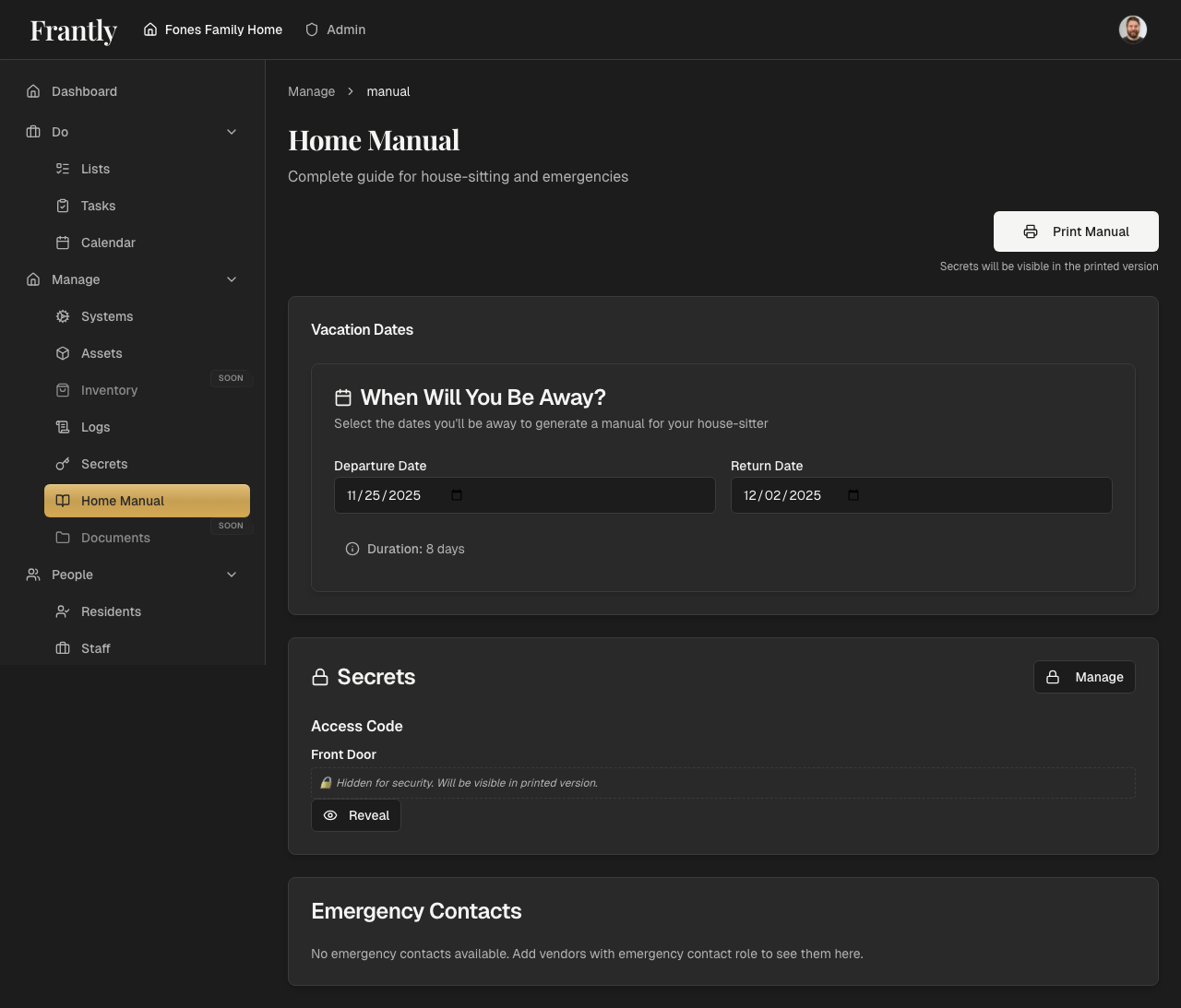 Digital Home Manual showing complete home reference guide