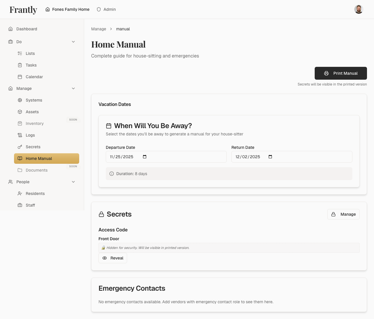 Digital Home Manual showing complete home reference guide